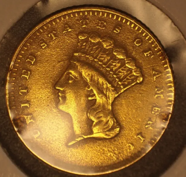 1861 US Gold Dollar $1 Princess Head Coin
