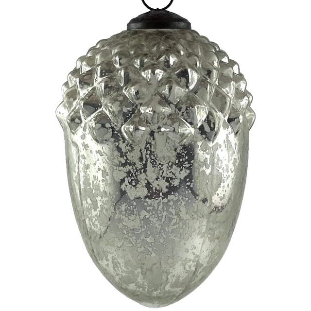 ANCIENNE BOULE DE pardon en verre soufflé églomisé / mercurisé 19eme XIX noël EUR 38,00 - FR