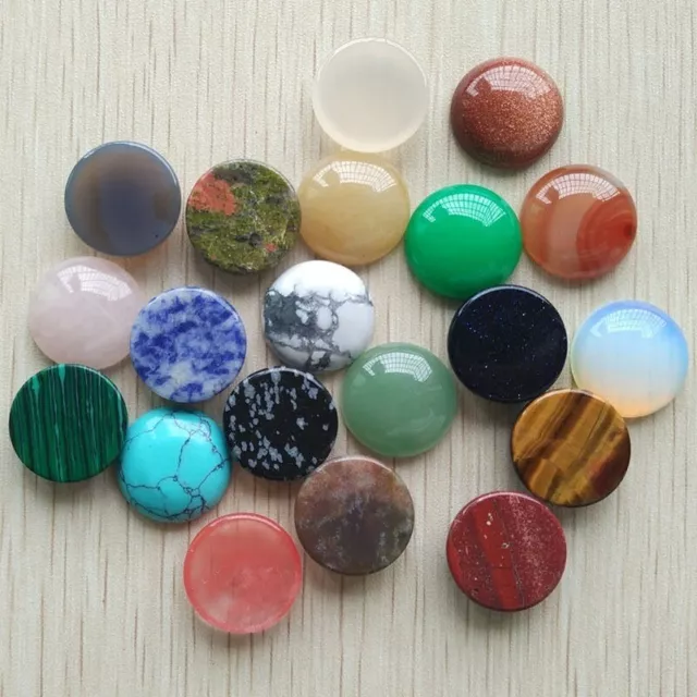 Fashion Natural Stone Mixed Round Shape CABOCHON Beads 20pcs/lot Wholesale 20mm