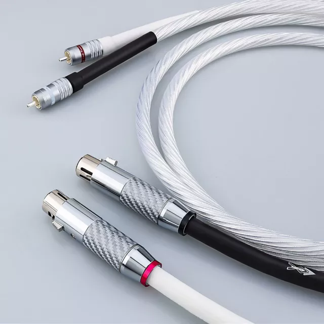 Silver Plated OCC HiFi Audio RCA To XLR Interconnect Cable Balanced Signal Cable