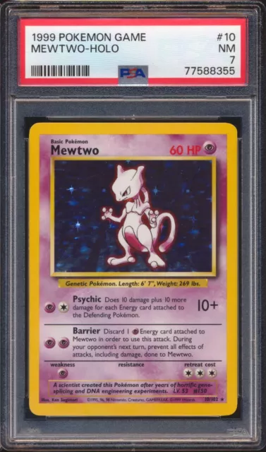 1999 Pokemon Game Mewtwo #10 Holo Psa 7!