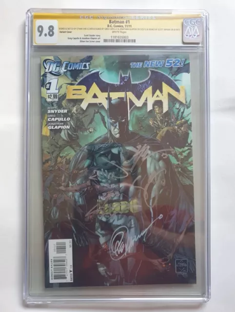 Batman #1 CGC 9.8 Comic USA Signed X 4 + Sketch