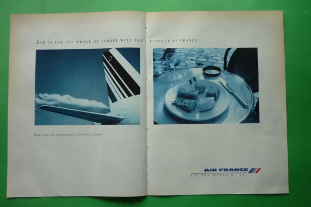 Air France Advertising '1992 Vintage More Than 65 Destinations To Unite Europe