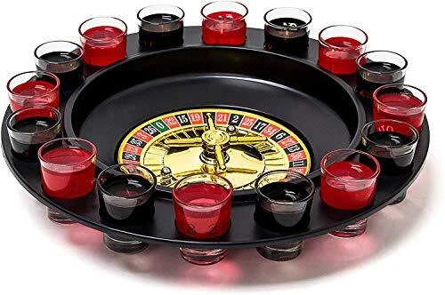Relaxdays 10010182 Jeu de roulette à boire russe 16 verres à shots Jeu d'alco...