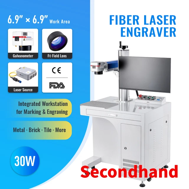 Secondhand 30W 6.9×6.9 Fiber Laser Marking Machine Laser Engraver for Metal