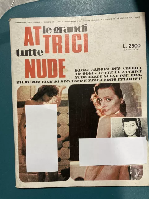 Vecchia e rara rivista Le grandi attrici tutte nude del 1973