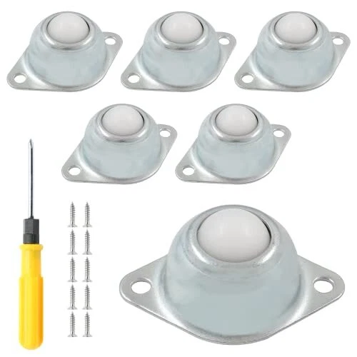 Waziaqoc 12 PCS 5/8 Inch Roller Ball Transfer Bearings Nylon Universal Rotati...