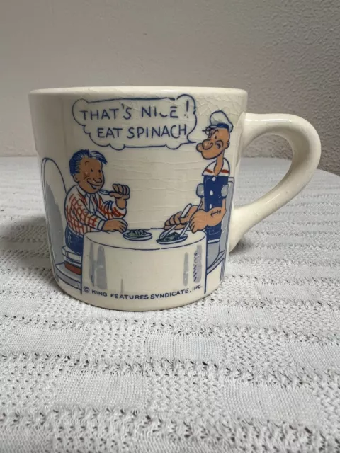 Vintage Popeye 1980 King Feature Syndicate Ceramic Coffee Tea Mug