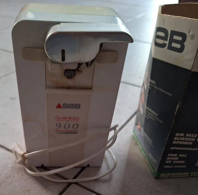 Ouvre-boîte électrique Vintage SEB Des Années 70 - Modèle 536, 80W, Noir