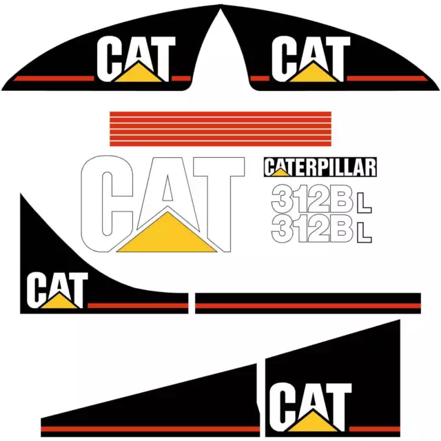 Cat 312b 312bl decals stickers kit laminated repro kit