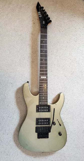 ESP Ltd M-100 E-Gitarre Grey Satin (Black Gold) Metal Axt! Gut eingestellt!