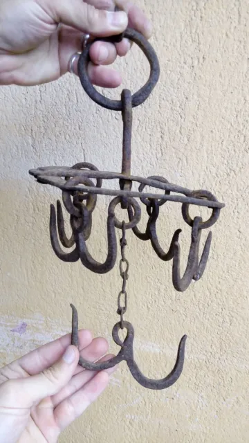 Antique 19Th Century Wrought Iron Hand Forged Water Well Hooks 2