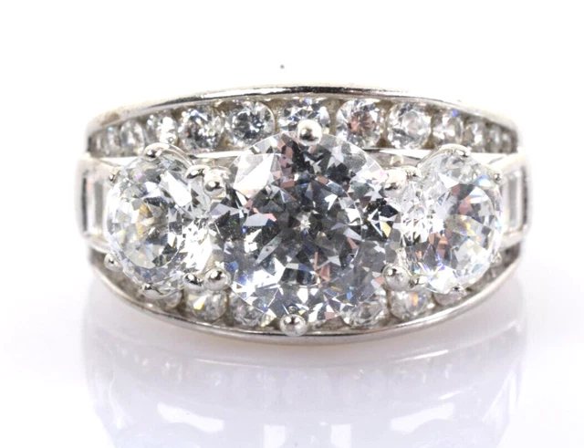 QVC Diamonique CZ Ring in Sterling Silver Size 8