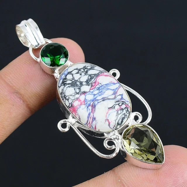 Orecchini A Lampadario In Argento Sterling 925 Con Diaspro Dalmata - Ganci Bohemian