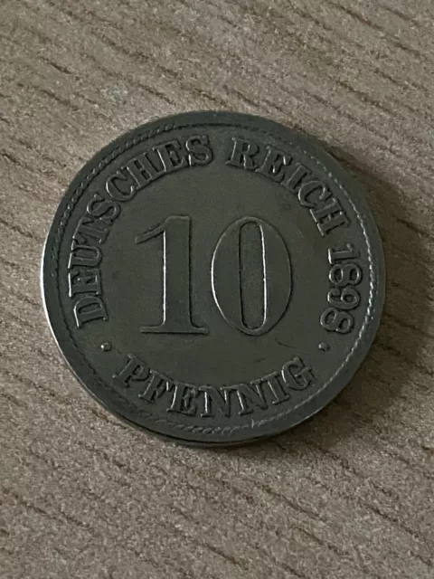 Sammlerstück 10 Pfennig Deutsches Kaiserreich 1898, F