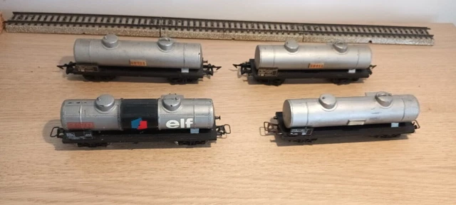 Lot De 4 Wagons Citerne Total - Jouef/Lima HO - Occasion - Modélisme Ferroviaire