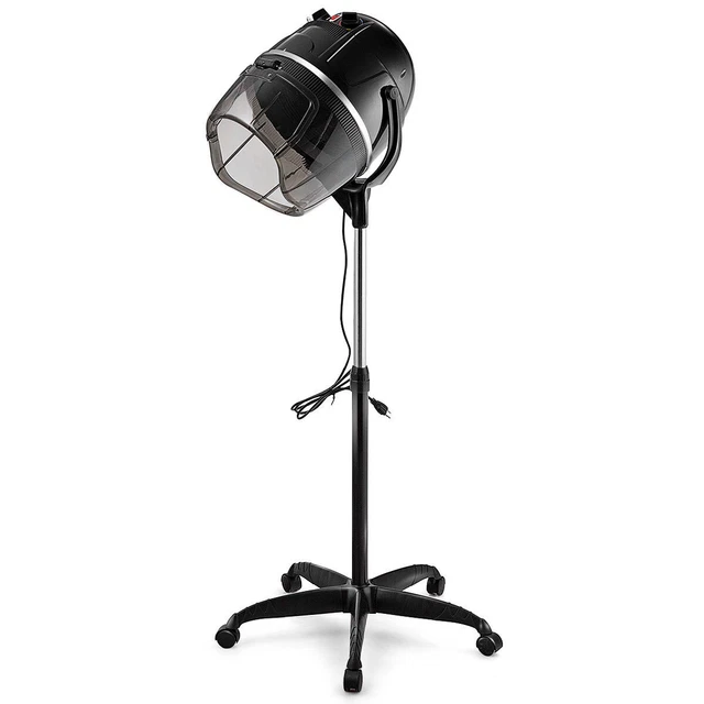 Adjustable Stand Up Hood Floor Hair Bonnet Dryer Rolling Base Salon Wheels