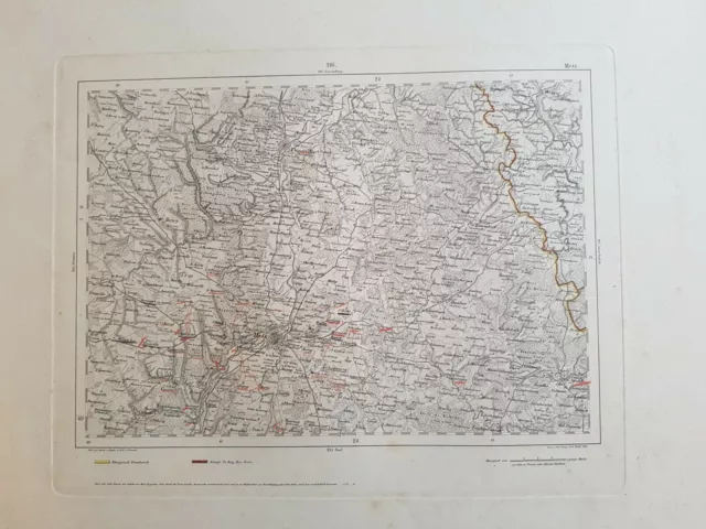 Landkarte Metz 1837 Reymann`s Spezial-Karte C.Flemming Clogau 36