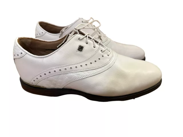 NEW FOOTJOY FJ ICON BLACK Mens Golf Shoes White Lizard Saddle 9XW. bin5 83.41 PicClick AU