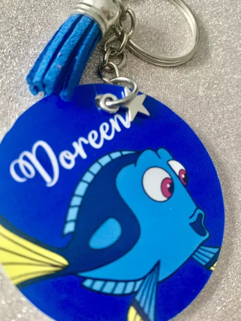 Dory, Finding Nemo! Disney inspired personalised keyring. Handmade! Gift! 2