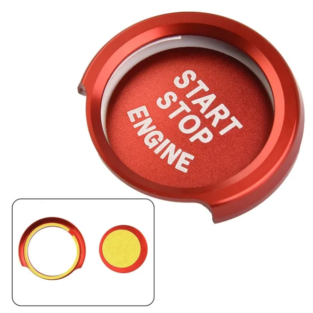 For Decoration Engine Ignition Button Trim Keyless Push Red Aluminum