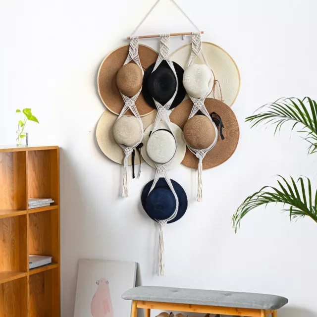 Boho Hat Organizer Rack Hanging Hat Hangers  Wide Brimmed Hat