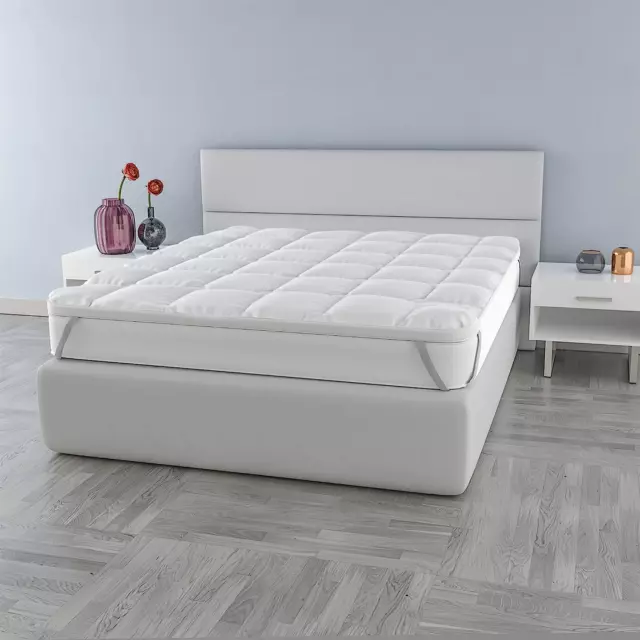 TOPPER plus TRAPUNTATO CON ELASTICI, Bianco, Matrimoniale 160X195 Cm