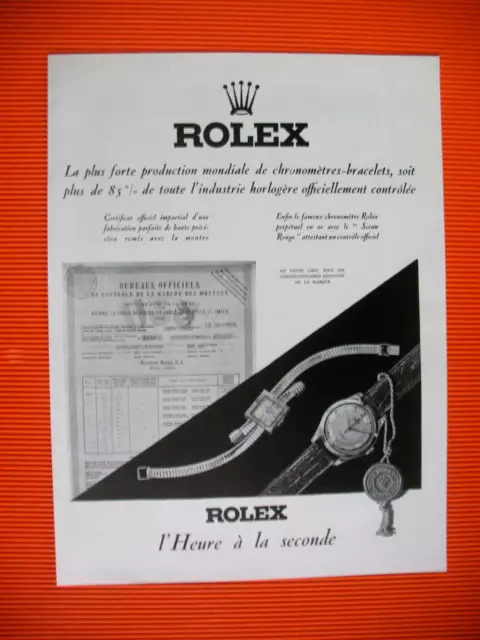 Rolex Press Advertisement Time To Second Ad 1949 Precision Watch
