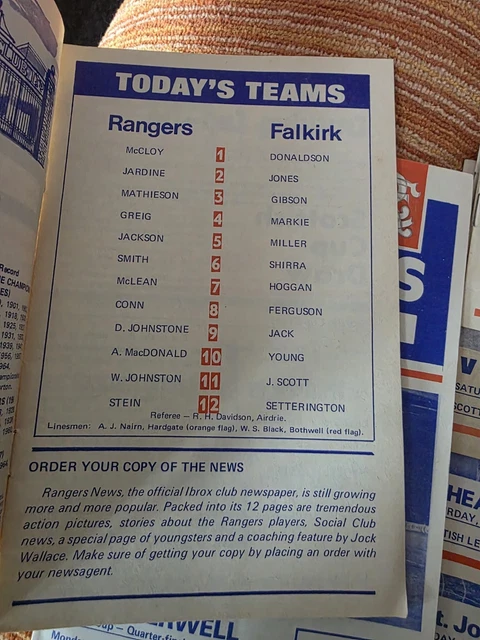 10 X RANGERS Home Programmes From Season 1971-72 some writing L11 £10. ...