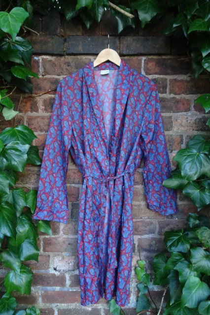 Vintage 1980s *Canda* Gents Paisley Smoking Jacket Dressing Gown SMALL