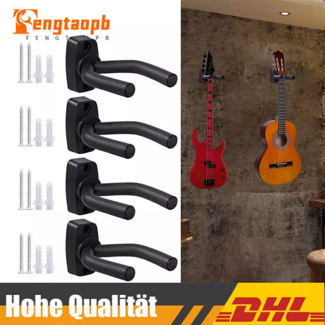 4X Universal Gitarren Halter Gitarrenständer Wand Halterung für E-Gitarre Banjo