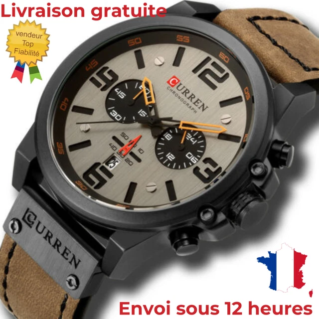 Montre Automatique Homme CHEIFEL Paris - Chronographe Militaire Double Affichage - Cadran Vert - Occasion
