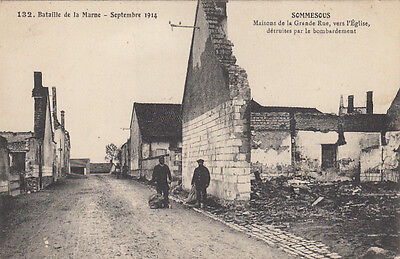 CPA GUERRE 14-18 WW1 MARNE SOMMESOUS grande rue