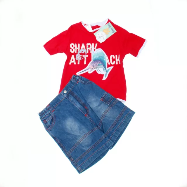 Ensemble short bébé garçons, tenue garçon, bébé garçons 3 pièces, chemise, t-shirt et short 6-23 moths 3