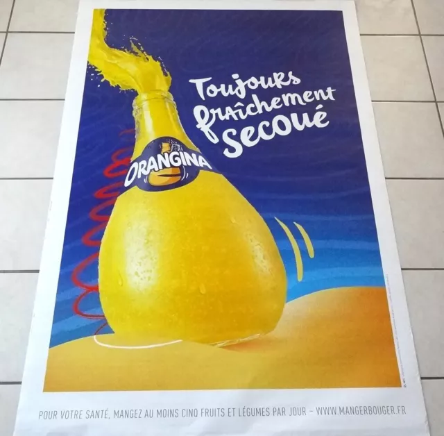 Affiche Publicitaire roulée ORANGINA (toujours secoué) 120X175 cm