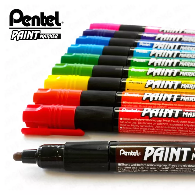 Pentel MMP20 Permanent Paint Marker Pens - MMP20 - Pack of 12 by Colour