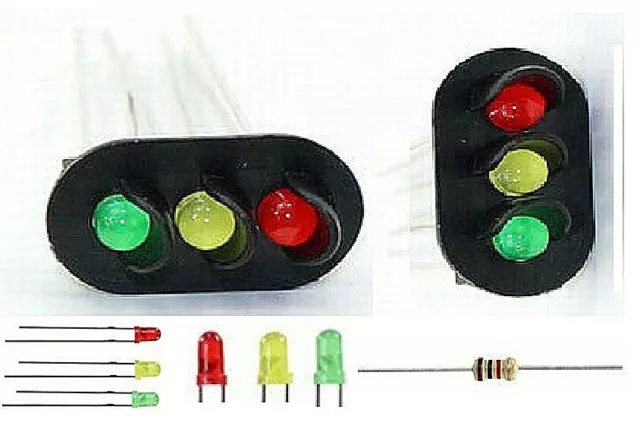 N.1 SUPPORTO per SEMAFORO mm.16x5 a 3 LED VERDE e ROSSO GIALLO 12V SCALA-N e HO