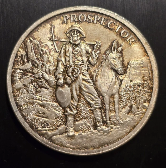1 OUNCE AMERICAN Miner Prospector - .999 Fine Silver Round 1 oz