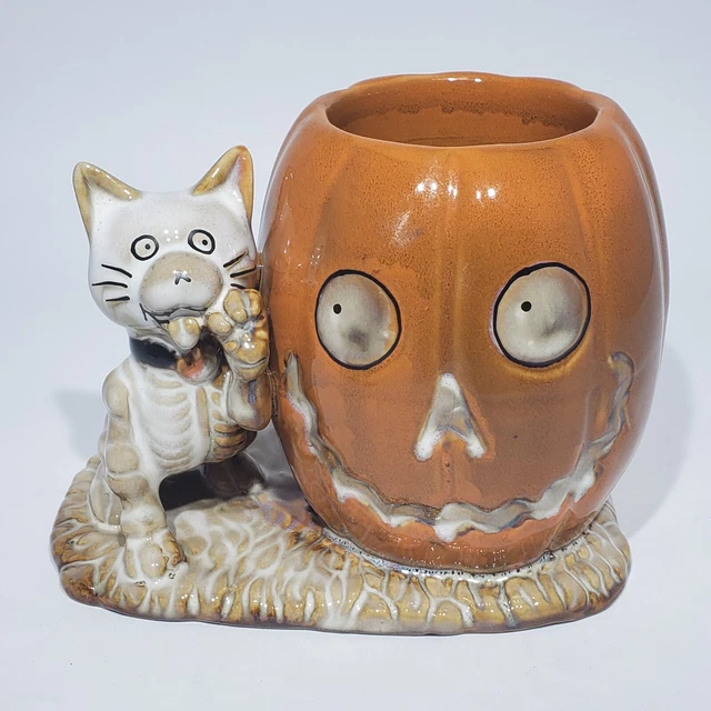 Yankee Candle Boney Bunch Halloween Cat Skeleton Pumpkin Votive Tealight Holder