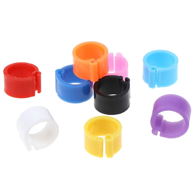 100 pz anelli clip pappagallo pappagallo diametro interno 8 mm gamba di piccione pollame colomba uccellino*t~