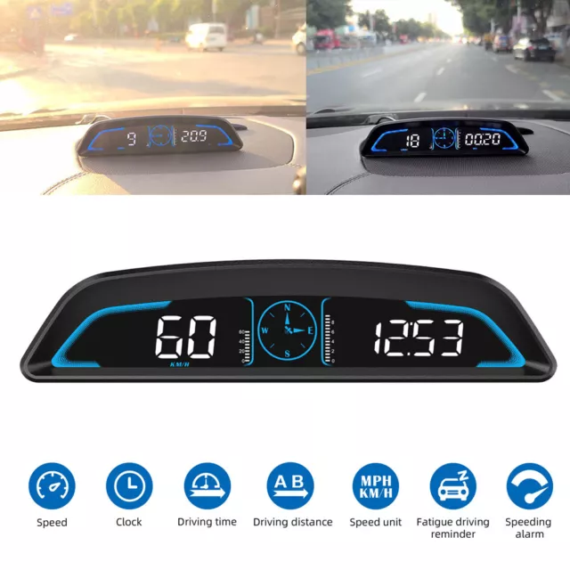 Solar Hud Gps Voiture tête haute Affichage Sans Fil Compteur de