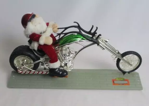 Santa Chopper Vintage Battery Operated Wheels Harley  Sled Cycle Biker Christmas