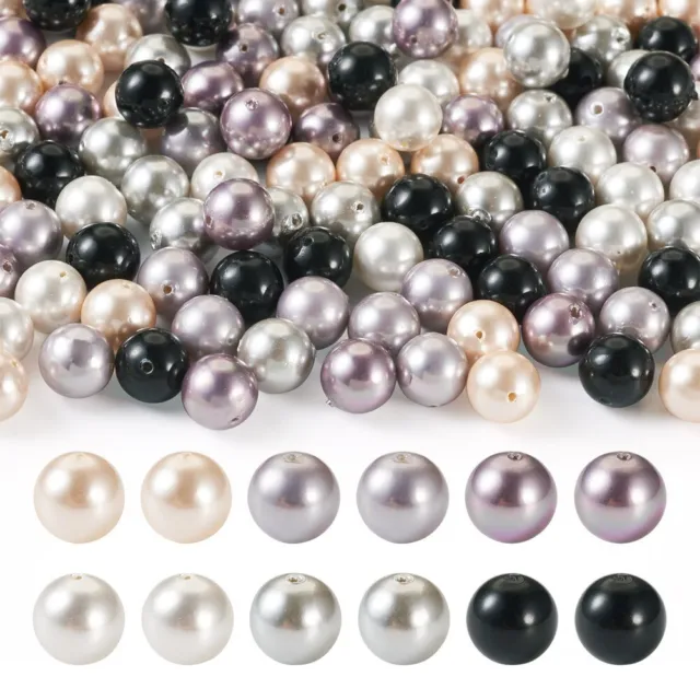 150Pcs 18mm Round Shell Pearl Beads Sets Loose Beads For DIY Jewelry Making