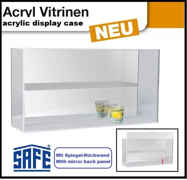 Acrílico Schmuck-Vitrinen Spiegel-Rückwand Antigüedades Safe 5110 560x310x160 MM