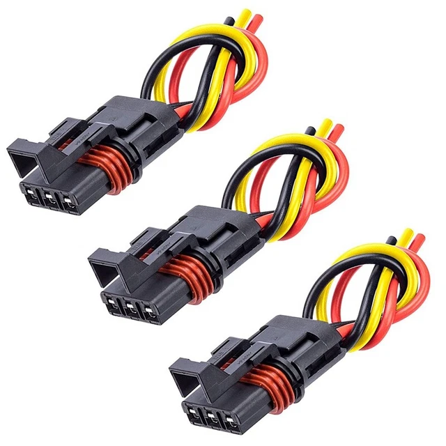3PCS Pulse Plug Connector Pigtail Connector Harness for &
