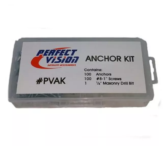 Perfect Vision PVAK Ancre Kit ,Boite 100 Avec 1/4 Bit Vendeur US