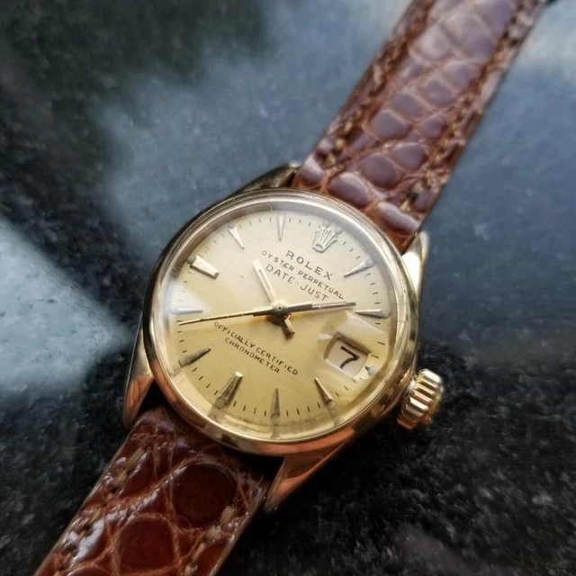 Rolex lady oro giallo cinturino coccodrillo shop
