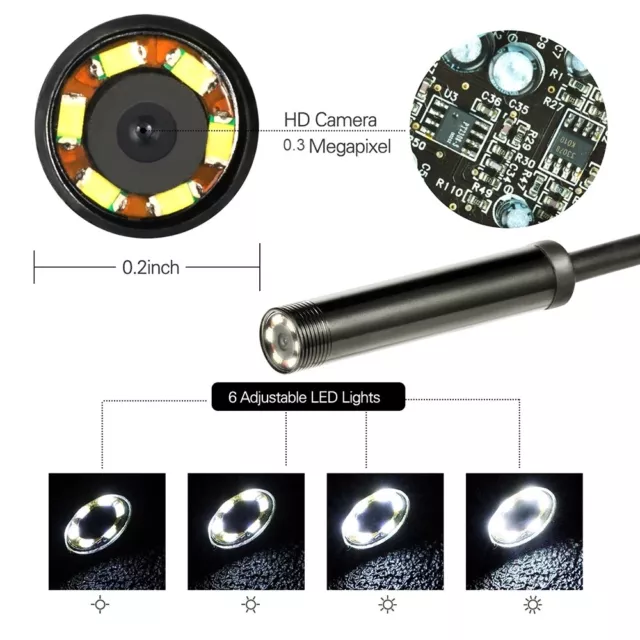 1-10m Usb Led Endoskop Wasserdicht Endoscope Inspektion Kamera Für Android 3in1 3