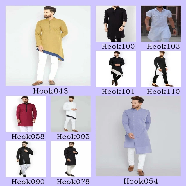 Chemise Kurta Pour Homme Taille 2XL - Noir Et Blanc Rayé, 100% Coton, Coupe Ample, Neuve Avec étiquettes