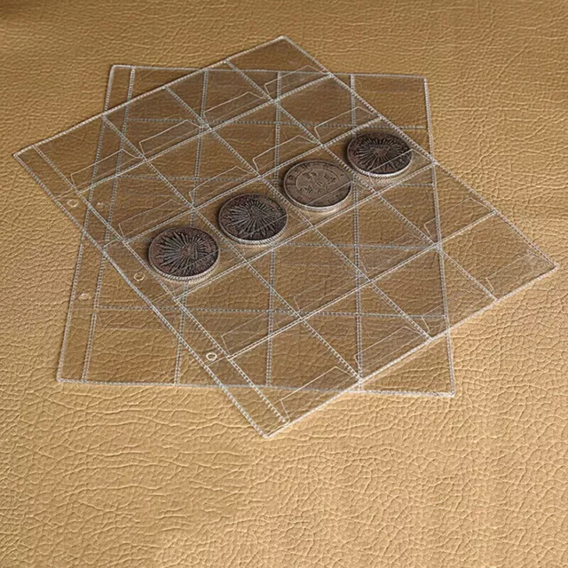 10 hojas 20 cuadrículas plástico soporte de monedas carpeta almacenamiento colección efectivo álbum de PVC 2